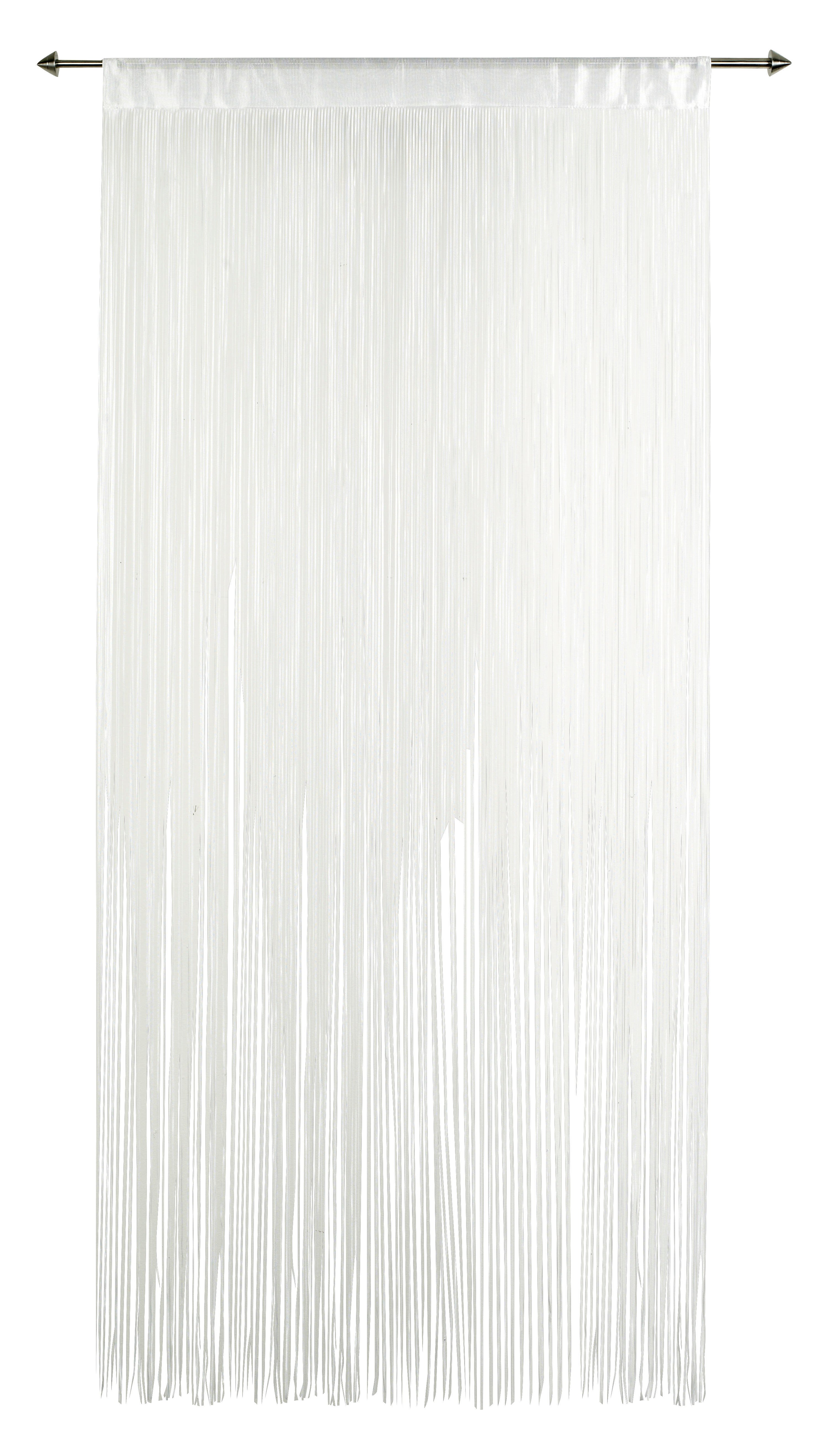 WHITE Fransenvorhang Weiss B 90 x L 200 cm