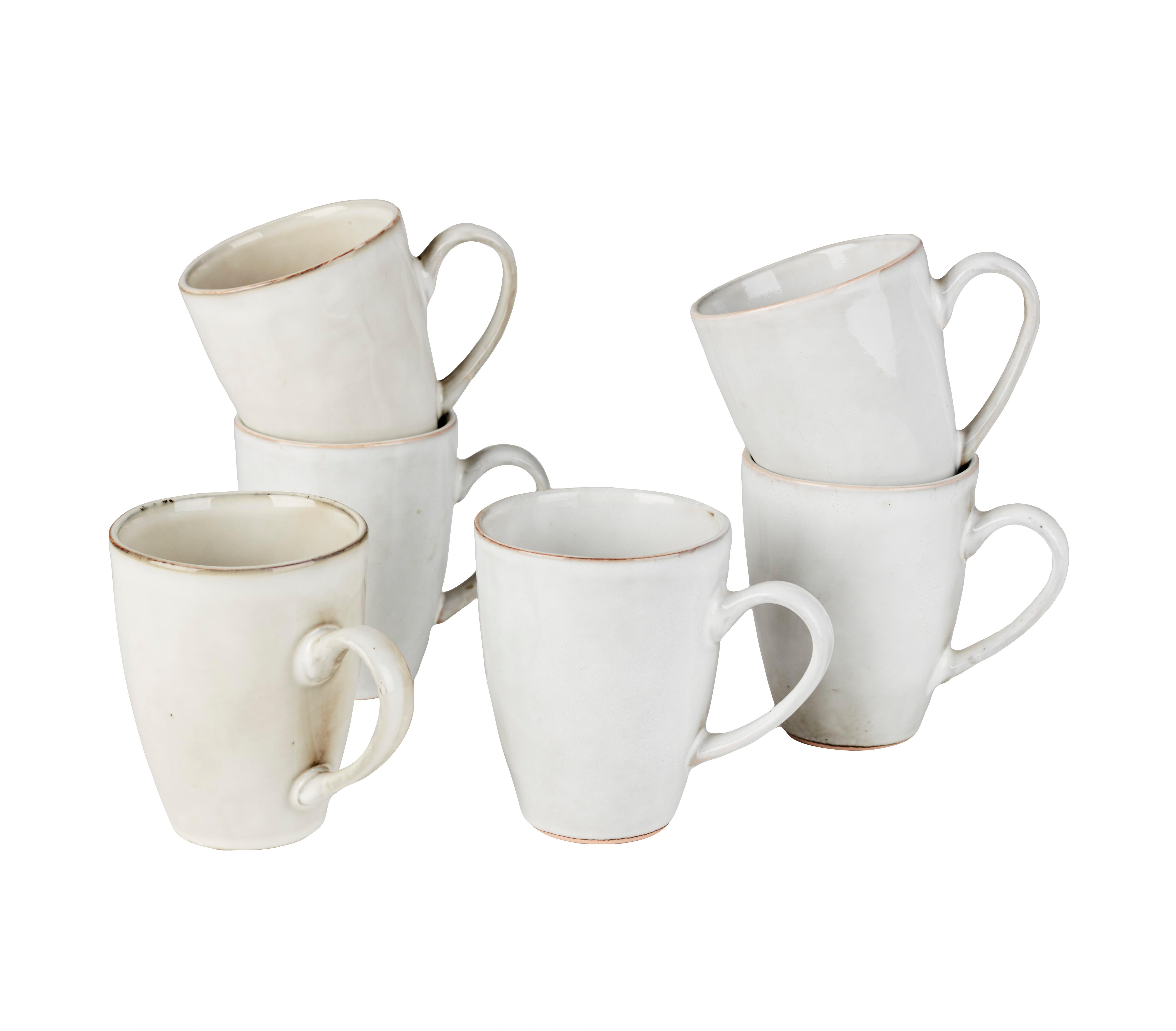 EARTH MARL taza con asa set Set 6 piezas crema