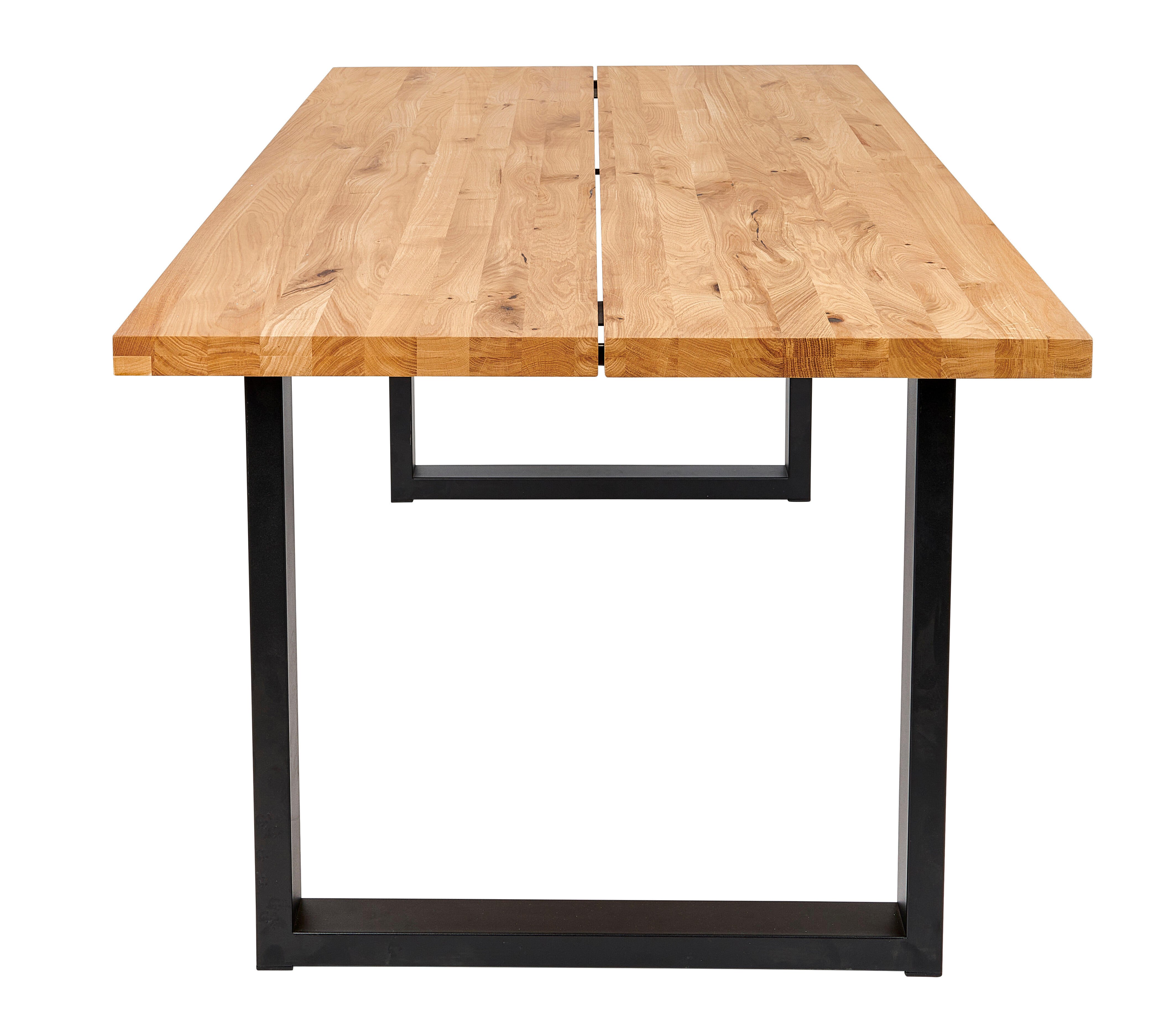 OAKSPLIT Mesa de jantar com pernas em U de metal H 72 x W 95 x L 200 cm