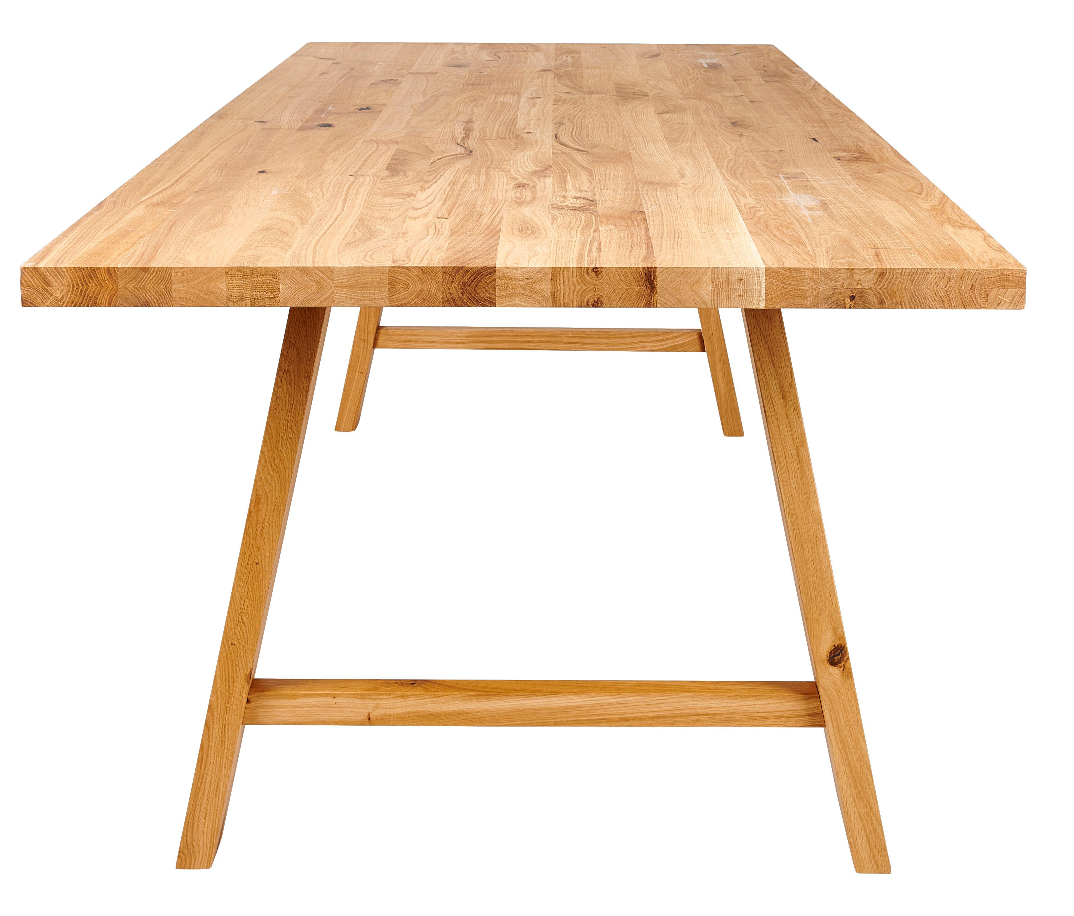 NEW OAK Table à manger avec pieds A en bois H 72 x B 95 x L 240 cm